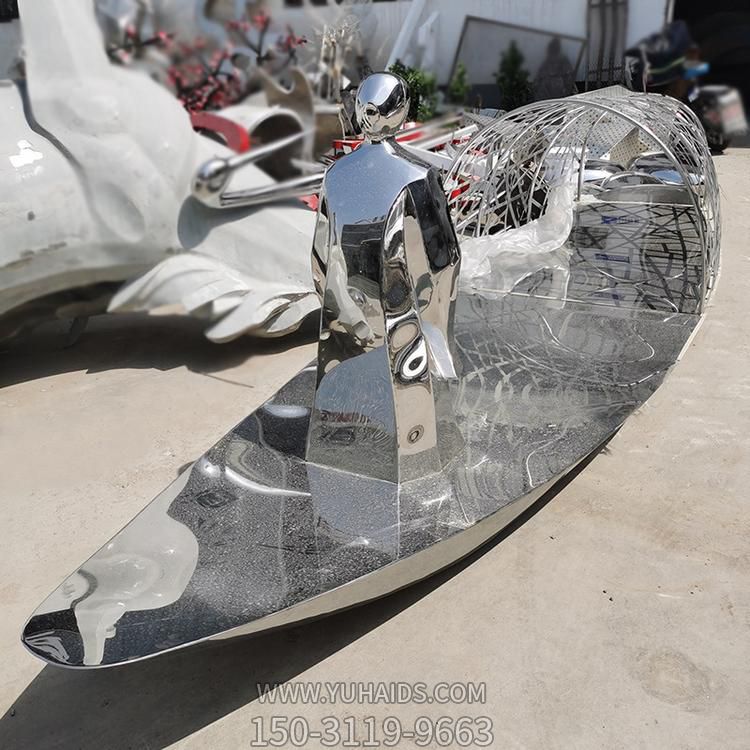 不锈钢镜面抽象景观户外广场大型摆件博鱼网页版