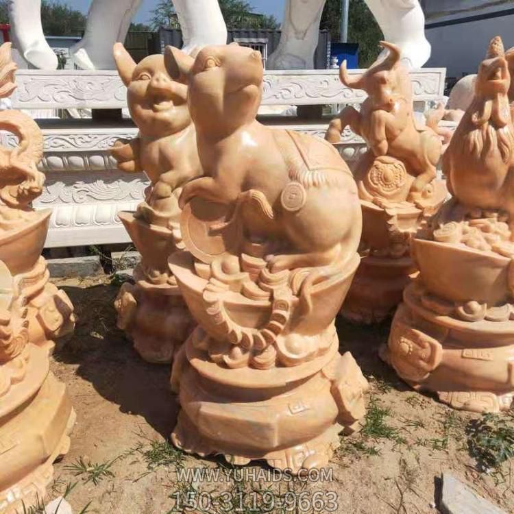 天然晚霞红石雕生肖老鼠广场摆件博鱼网页版