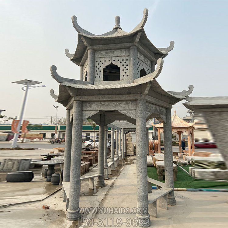 休闲花园户外花岗岩二层中式复古凉亭博鱼网页版摆件