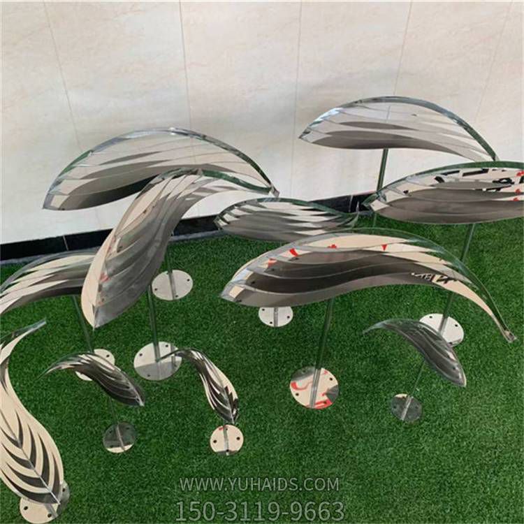 酒店会所装饰喷泉造景摆放不锈钢抽象鱼群博鱼网页版