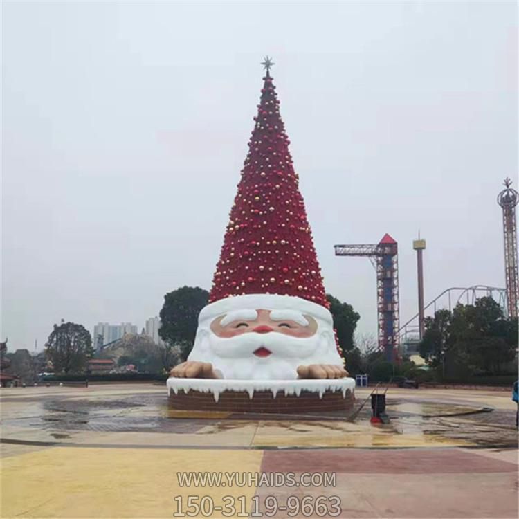 户外广场大型玻璃钢创意圣诞老人景观美陈摆件博鱼网页版