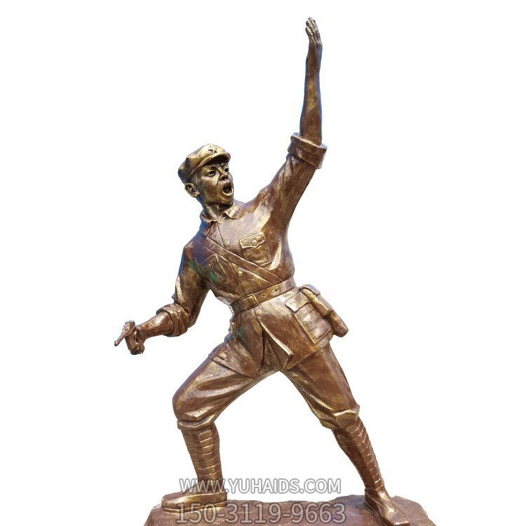 园林户外玻璃钢仿铜八路军人物博鱼网页版
