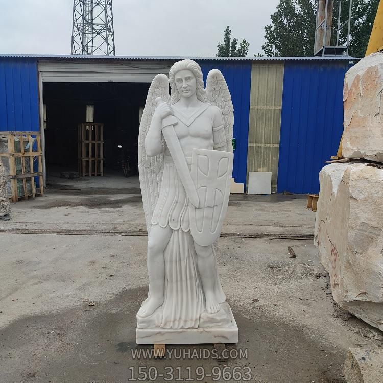 汉白玉石雕创意西方天使博鱼网页版