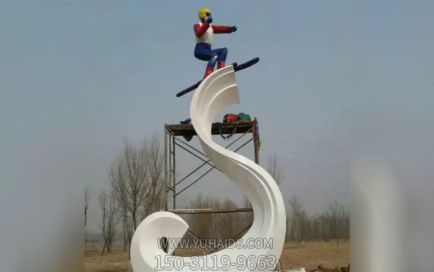 景区广场不锈钢喷漆滑雪运动员博鱼网页版