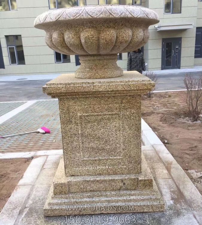 小区摆放大理石雕刻欧式花盆花钵博鱼网页版