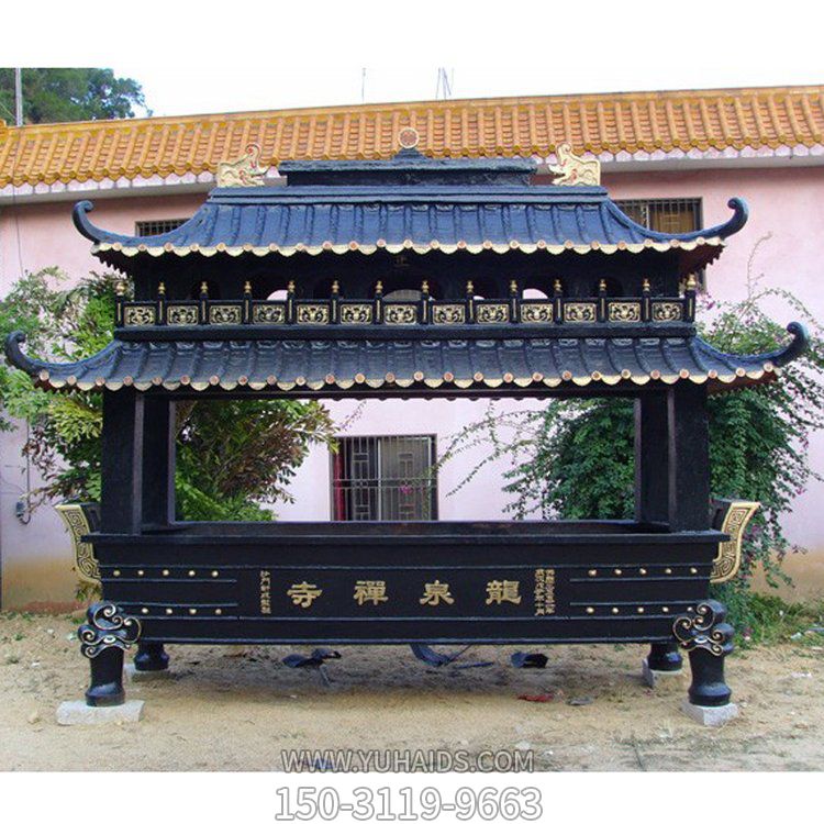 寺庙大型铸铜铁长方形香炉 摆件博鱼网页版