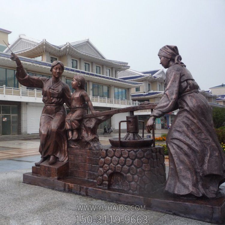 城市街道玻璃钢仿铜园林景观情景小品人物博鱼网页版