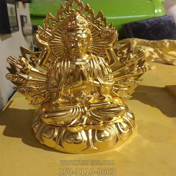 家居玻璃钢贴金佛像博鱼网页版摆件