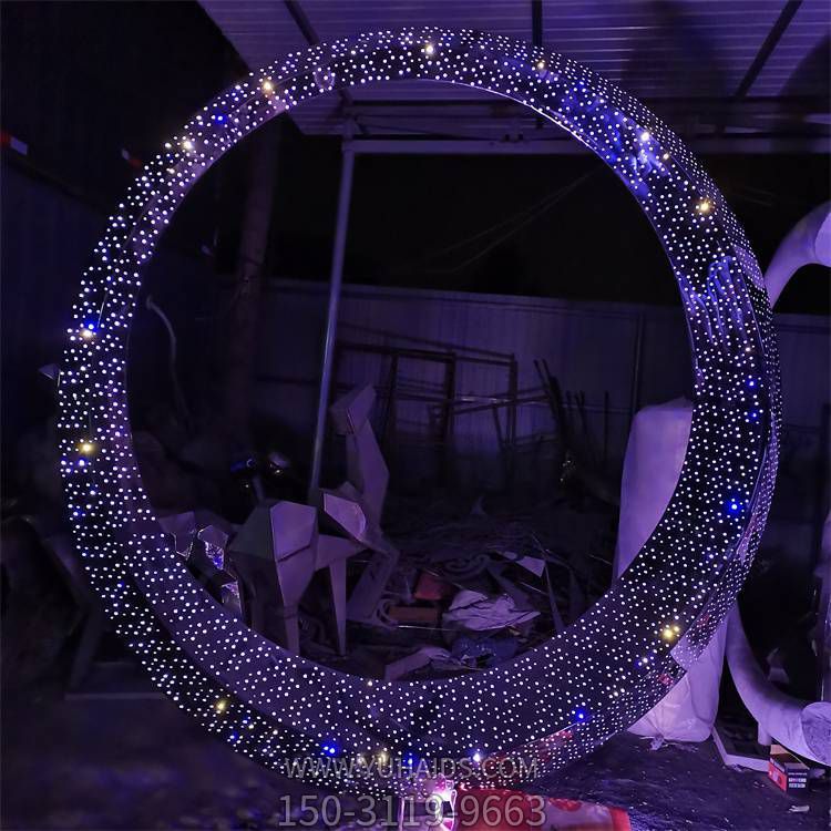 不锈钢几何户外园林镂空照明圆环博鱼网页版