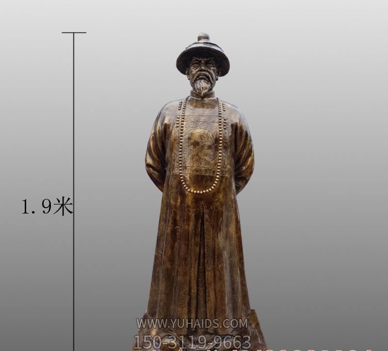 观光景区摆放晚清朝硝烟英雄纯铜雕像博鱼网页版