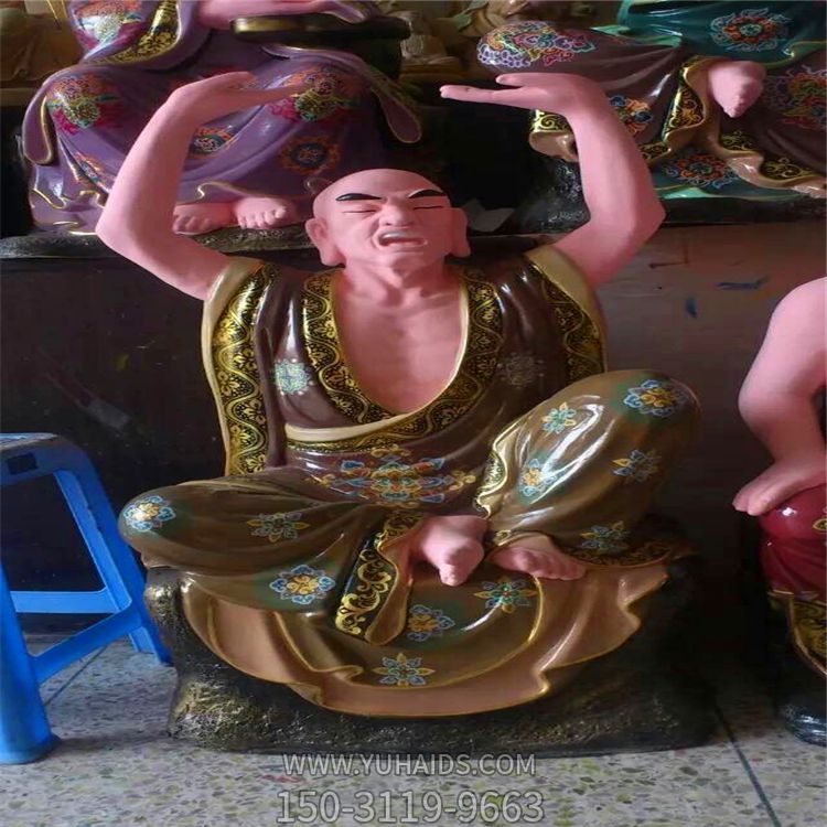 树脂彩绘户外景区寺庙供奉佛像十八罗汉博鱼网页版