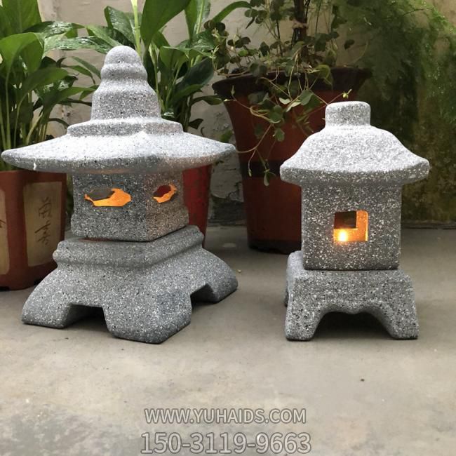 庭院日式禅意青石灯石塔博鱼网页版