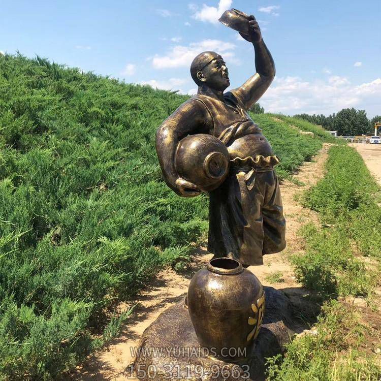 园林户外玻璃钢仿铜人物博鱼网页版摆件