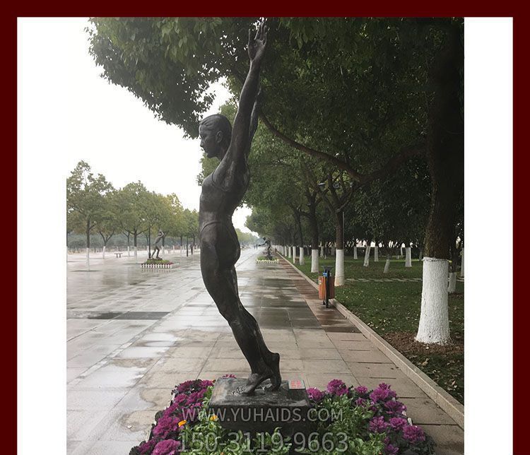 公园街边摆放跳水女孩运动员玻璃钢仿铜博鱼网页版
