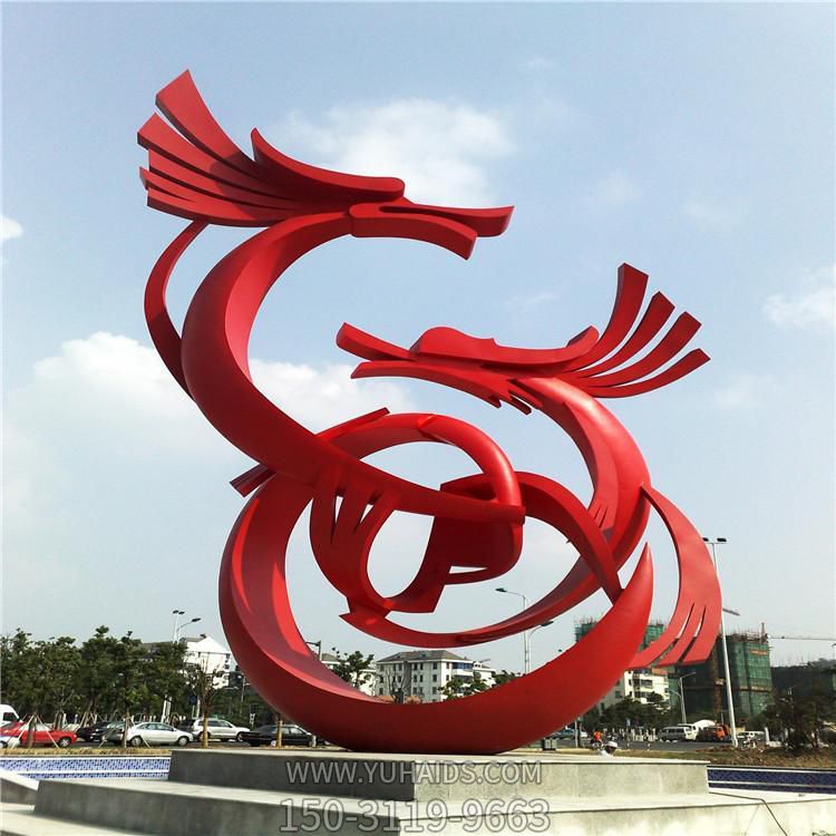 广场大型不锈钢几何抽象龙博鱼网页版