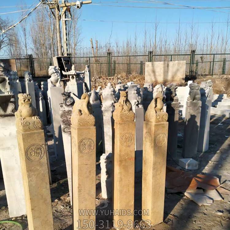 庭院驿站黄蜡石石雕拴马桩博鱼网页版