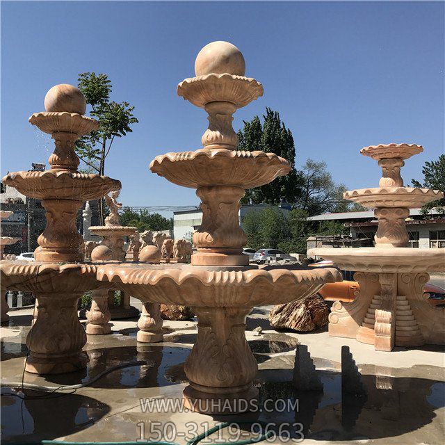 户外别墅流水摆件晚霞红风水球喷泉博鱼网页版