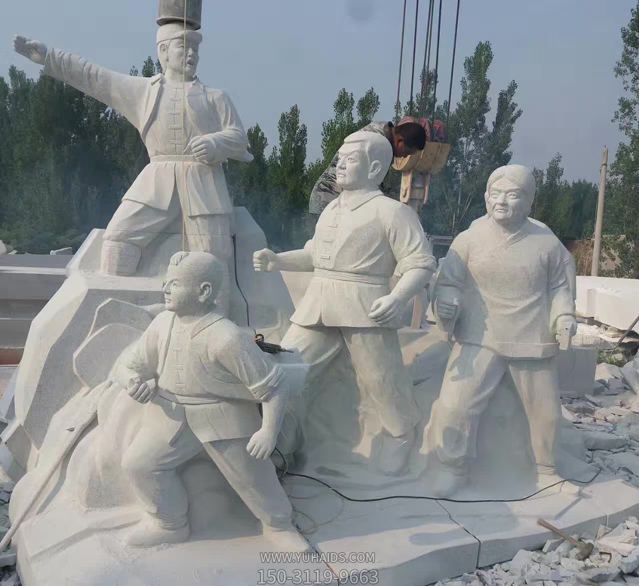 园林景区汉白玉石雕八路军博鱼网页版