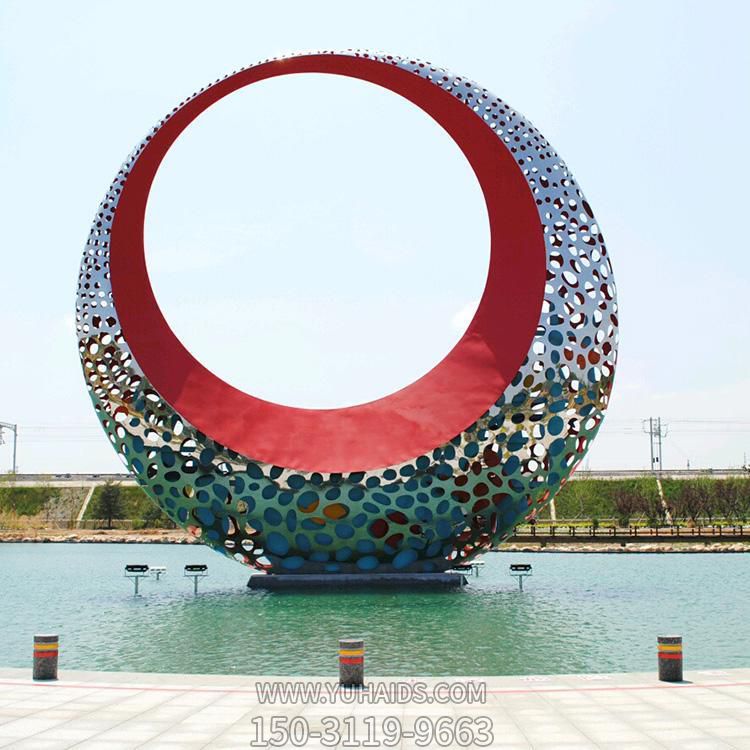 园林户外不锈钢镂空喷漆圆环 水景观博鱼网页版
