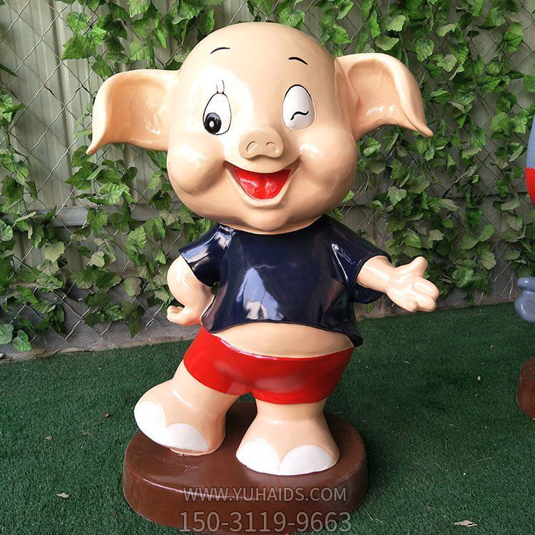 幼儿园摆放玻璃钢卡通小猪公仔博鱼网页版