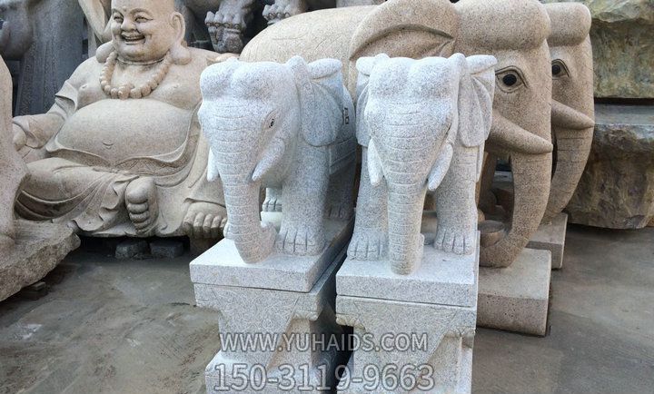 户外汉白玉石雕大象博鱼网页版