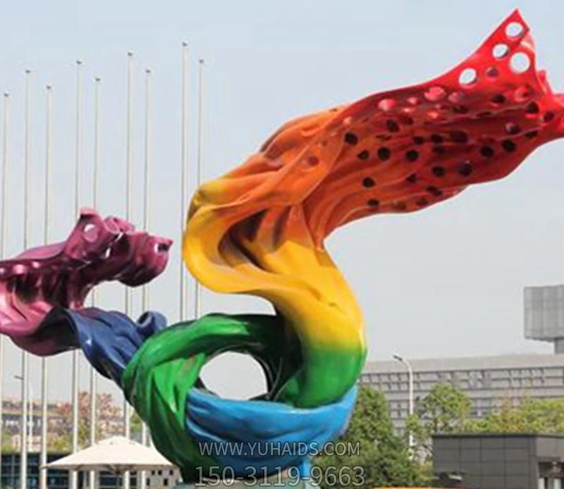 景区街道装饰摆放个性玻璃钢彩绘彩带博鱼网页版