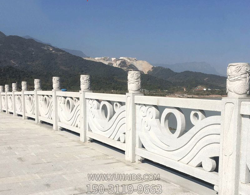 海边景观摆放海浪花纹栏板石雕博鱼网页版