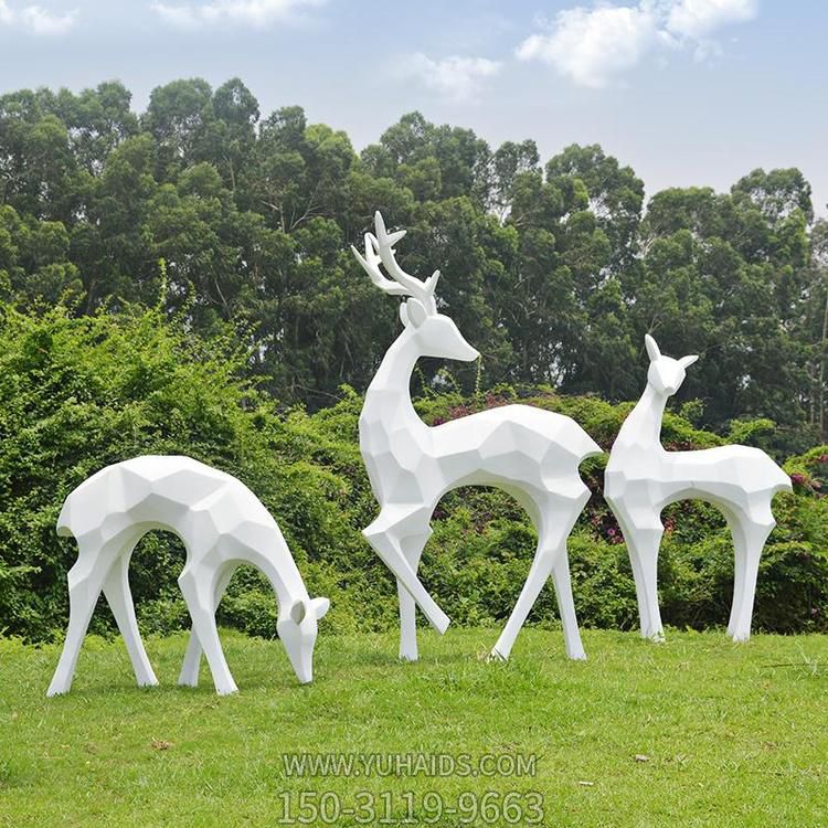 户外公园玻璃钢抽象几何梅花鹿博鱼网页版