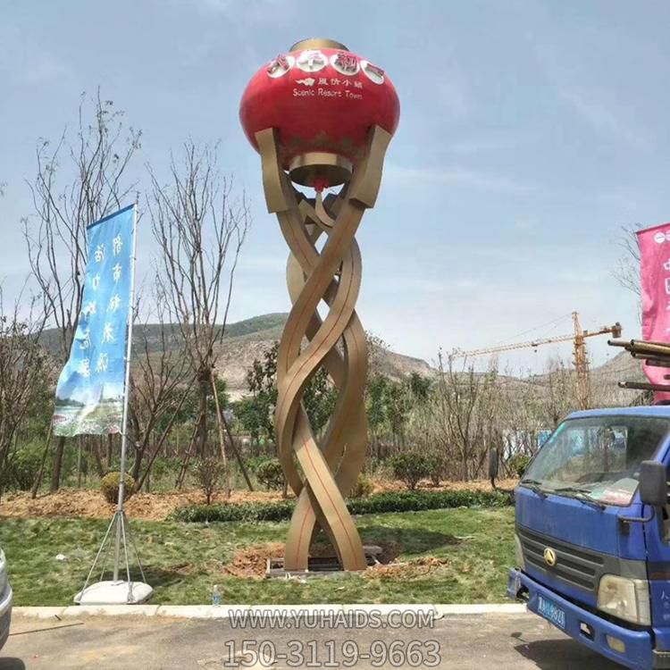 户外广场大型不锈钢镜面彩绘园林景观博鱼网页版摆件