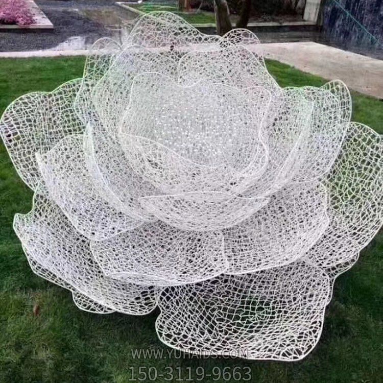 不锈钢镂空网格户外园林大型莲花摆件博鱼网页版