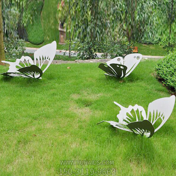 城市草地装饰不锈钢镂空蝴蝶景观博鱼网页版