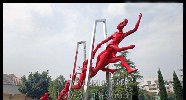 跑步博鱼网页版-体育馆不锈钢抽象人物赛跑博鱼网页版