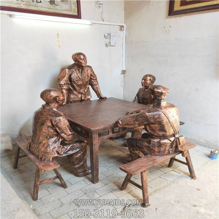 景点展区现代红色文化主题红军民俗小品玻璃钢仿铜博鱼网页版