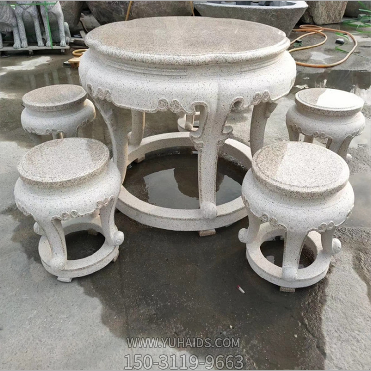 花岗岩镂雕圆形石桌凳博鱼网页版