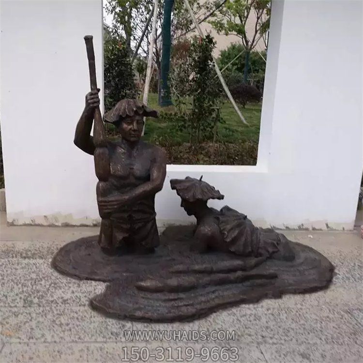 园林景观玻璃钢仿铜彩藕的人物博鱼网页版