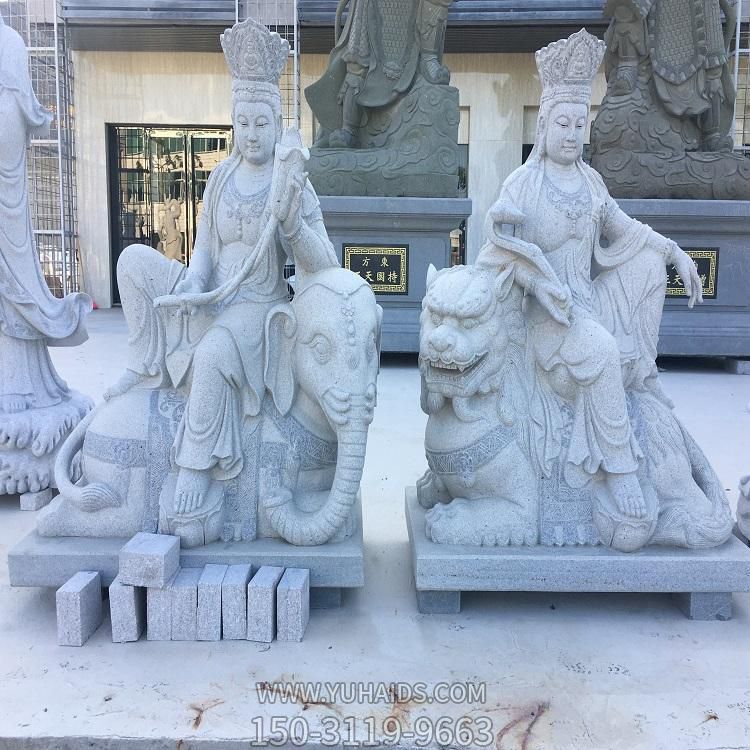 大理石石雕户外寺庙文殊普贤博鱼网页版