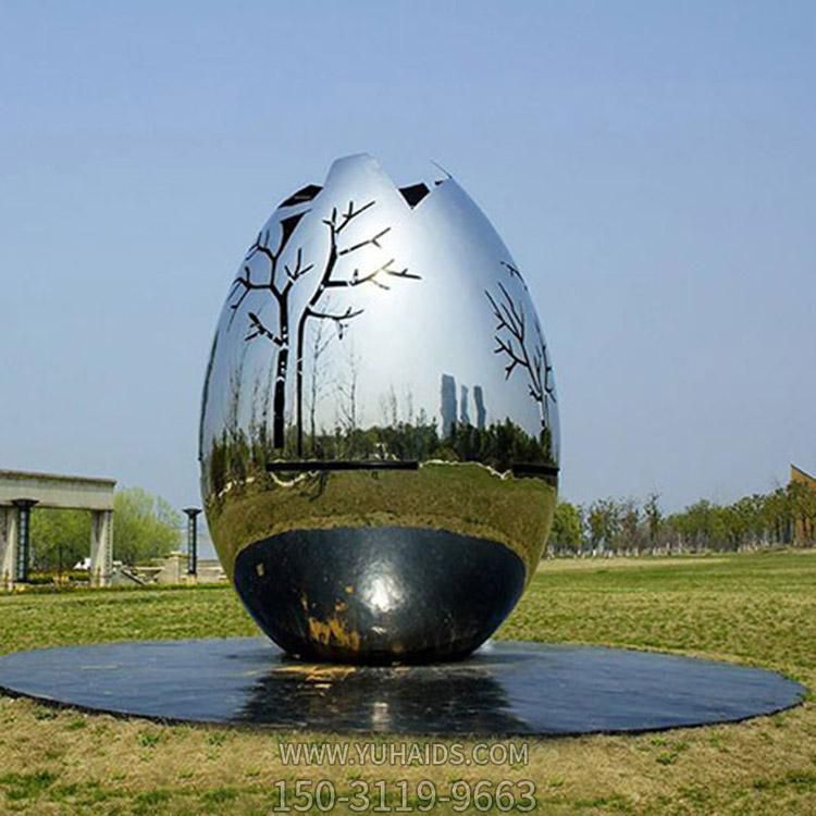 不锈钢镂空树枝  镜面抽象蛋壳 园林摆件小品博鱼网页版