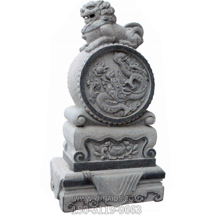 庭院别墅摆放汉白玉抱鼓石博鱼网页版