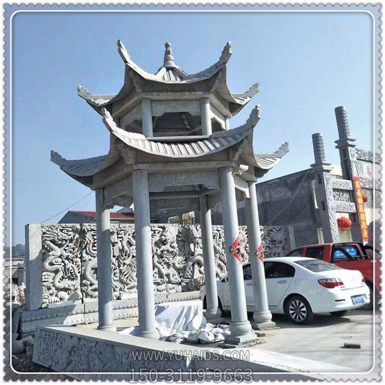 大理石石雕户外园林景观凉亭博鱼网页版