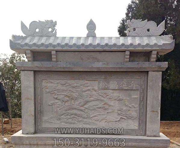 庭院园林松鹤延纳青石影壁景观石雕博鱼网页版