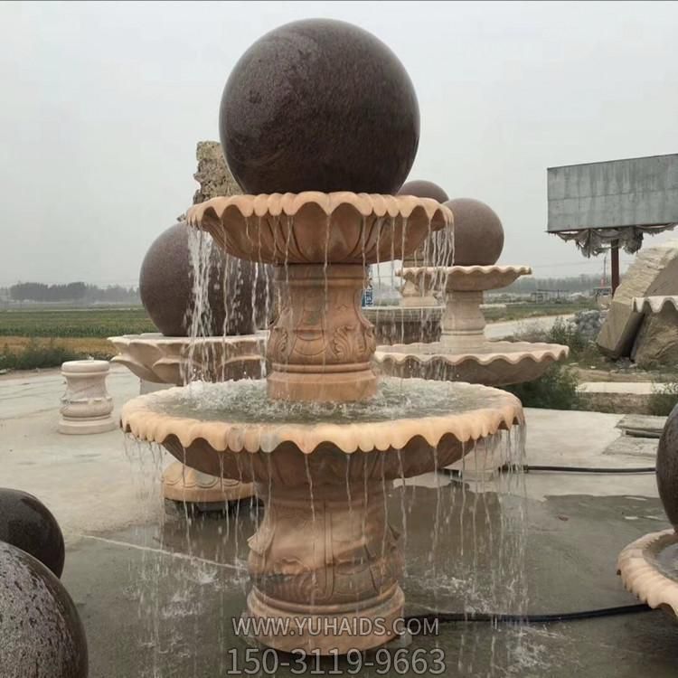 庭院别墅欧式花岗岩石雕喷泉 石材中式招财风水球博鱼网页版