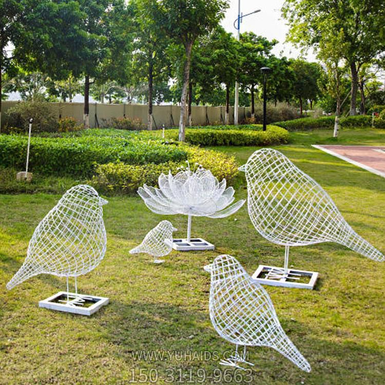 不锈钢铁艺网格蚂蚁小鸟荷花园林景观博鱼网页版摆件