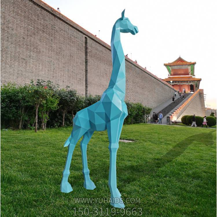 户外公园几何玻璃钢长颈鹿博鱼网页版