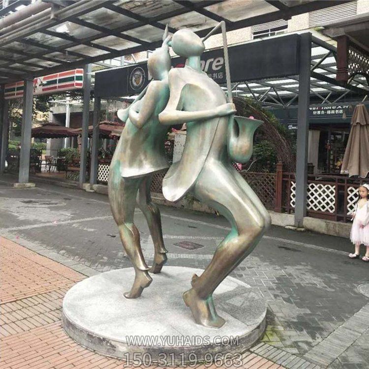 户外园林广场玻璃钢仿铜跳舞的抽象人物景观摆件博鱼网页版