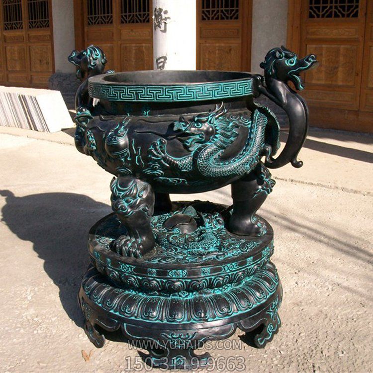 仿古青铜器浮雕龙香炉博鱼网页版