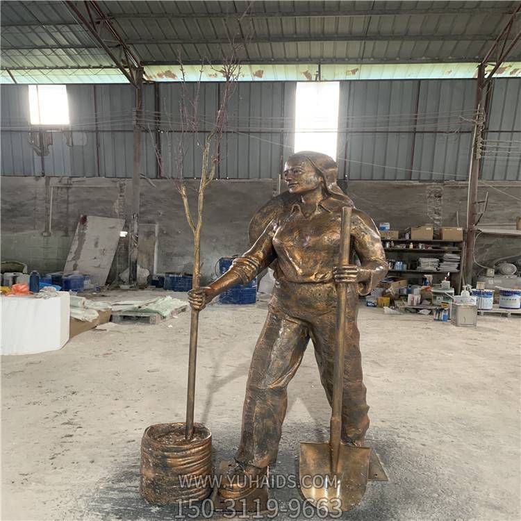 园林户外玻璃钢仿铜种树的人物博鱼网页版