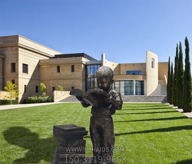 草坪玻璃钢小男孩读书博鱼网页版