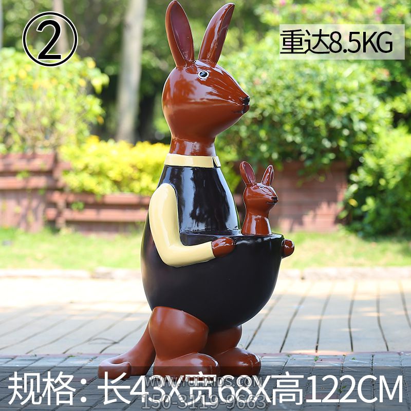 公园一只袋鼠妈妈玻璃钢袋鼠博鱼网页版