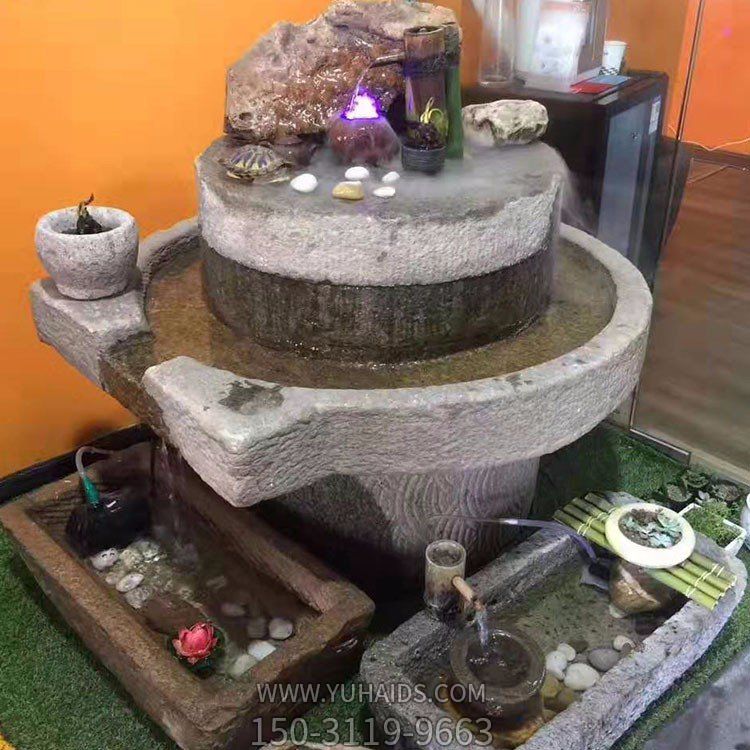 老石磨石槽室内装饰水循环流水摆件博鱼网页版