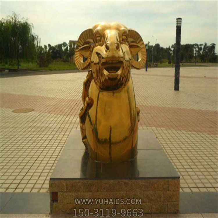 公园摆放不锈钢烤漆动物羊小品博鱼网页版